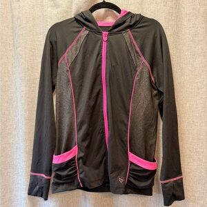 Justice Black and Pink Hooded Jacket size 20